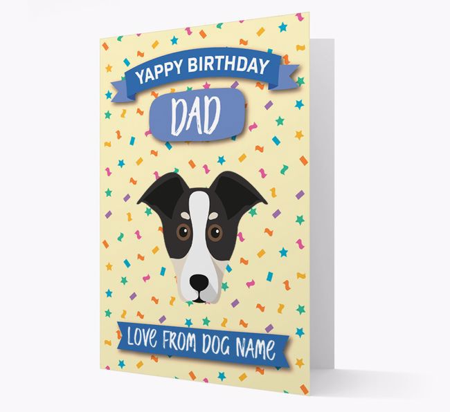 Personalized Card 'Yappy Birthday Dad' with {breedCommonName} Icon